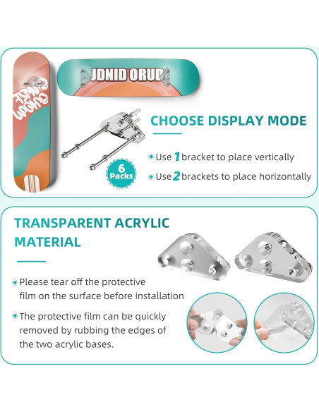 Soporte de Pared para Patineta Gadgetzan - Acrílico, 2 Pcs