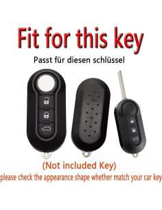 Funda de Llave Inteligente HIBEYO para Fiat 500 3 Botones 2