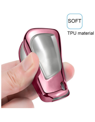 Cubierta de llavero QBUC para Toyota 4 botones TPU rosa
