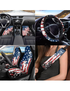 Juego de Accesorios de Auto Jiquruby F9 Graffiti Bandera Americana 2