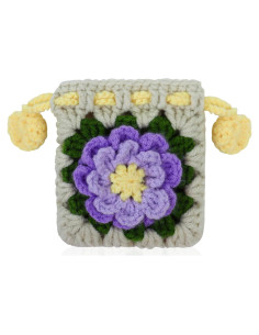 Monedero de Tela Beige Hecho a Mano con Cierre de Cuerda