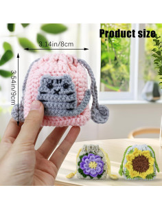 Monedero de Tela Beige Hecho a Mano con Cierre de Cuerda 2