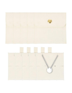 Bolsas de Joyas de Terciopelo uxcell 5 Pcs Beige 8x8cm