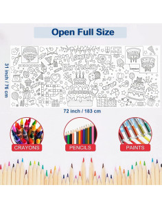 Póster Gigante para Colorear USGohin 76x183 cm Dinosaurio 2