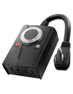 Temporizador Mecánico Exterior Brightown 2 Tomas Impermeable