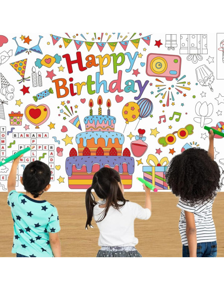 Póster Gigante para Colorear USGohin 76x183 cm Dinosaurio