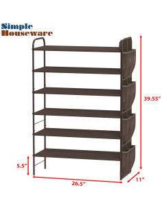 Organizador de Zapatos 6 Niveles Simple Houseware Bronce 2