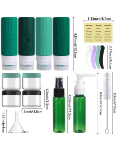 Botellas de Viaje GLAMFIELDS 18 Piezas Silicona 98 ml 2