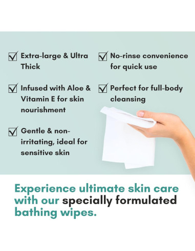 Toallitas Corporales Nurture XL con Aloe Vera | 120 Paños