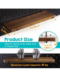 Estante de Madera Acacia SEMPOMA 30x10 cm Color Nogal 2