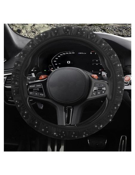 Funda de Volante Antideslizante Povtii 15" Caucho Negro