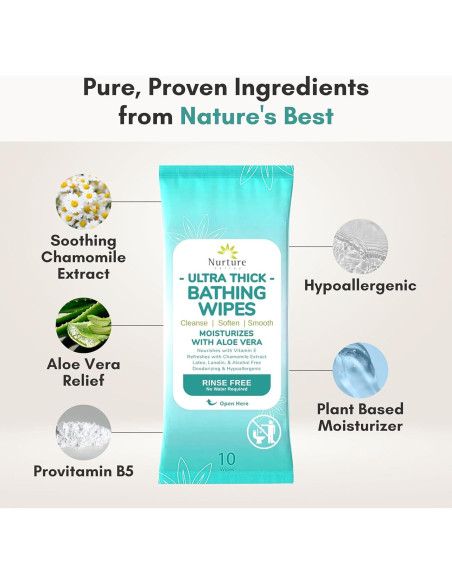 Toallitas Corporales Nurture XL con Aloe Vera | 120 Paños