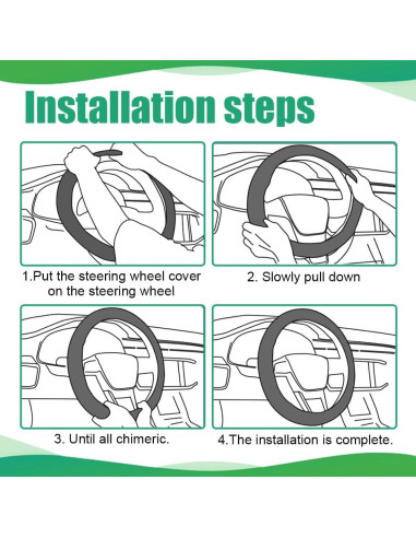 Cubierta de Volante de Coche Peluda QZTYTY Beige 37-38 cm