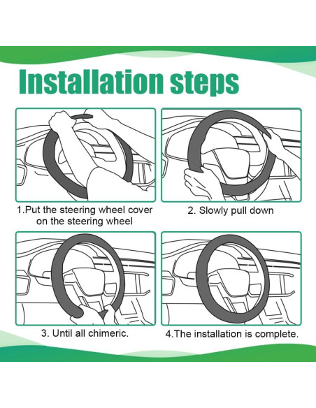 Cubierta de Volante de Coche Peluda QZTYTY Beige 37-38 cm