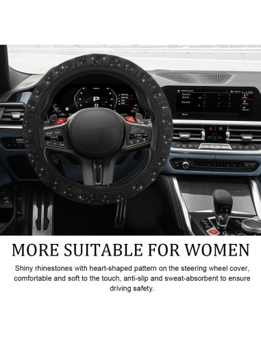 Funda de Volante Antideslizante Povtii 15" Caucho Negro