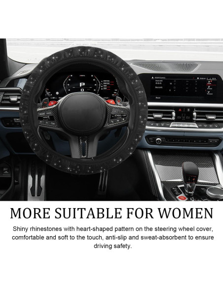 Funda de Volante Antideslizante Povtii 15" Caucho Negro