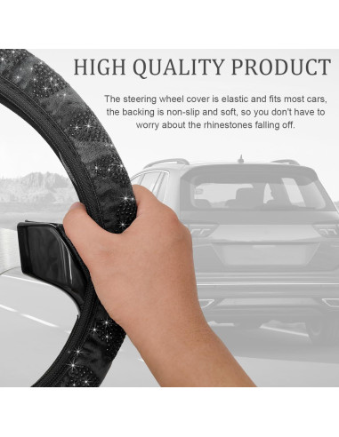 Funda de Volante Antideslizante Povtii 15" Caucho Negro