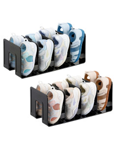 Estante de Zapatos HBlife Negro 4 Secciones para Niños