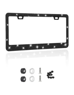 Marco de Placa de Licencia Ziciner Bling Negro 31x15.8cm