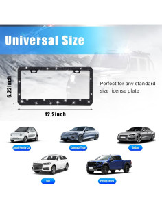 Marco de Placa de Licencia Ziciner Bling Negro 31x15.8cm 2