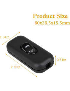 Interruptor de Cable Inline On/Off Zo.Yehaa 60x26mm Negro 2