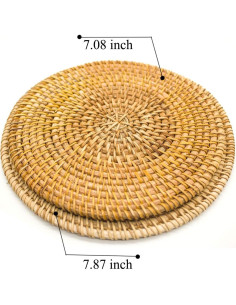 Trivetes de Ratán BEEHOMEE 17.97 cm Resistentes al Calor 2