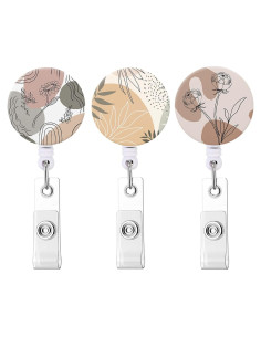 Porta Etiquetas Retráctil HEVITDA con Clip Cocodrilo - 3 Flores