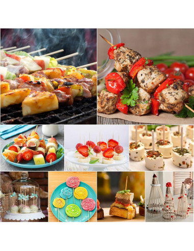 200 Pinchos de Bambú Natural 10 Pulgadas para BBQ Boesma