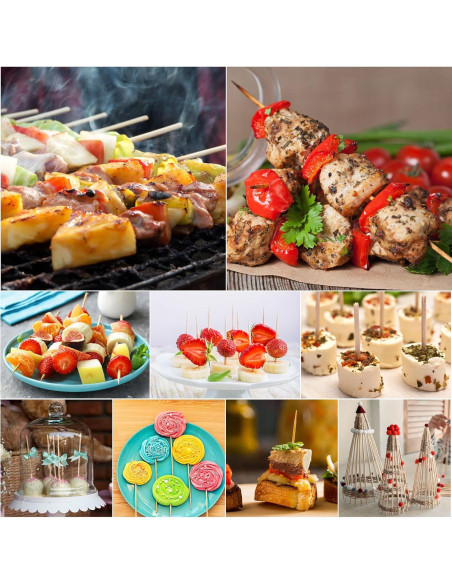 200 Pinchos de Bambú Natural 10 Pulgadas para BBQ Boesma