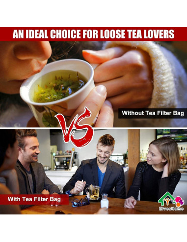 100 Bolsas de Filtro de Té Reutilizables ElvesHome 3x4"