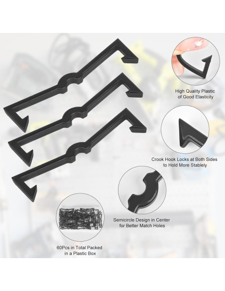 Bloqueos de Ganchos de Tablero de Clavos AccEncyc 60 Pcs