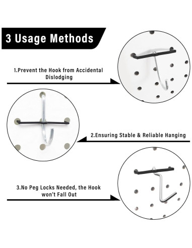 Bloqueos de Ganchos de Tablero de Clavos AccEncyc 60 Pcs