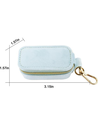 Estuche de Joyería de Viaje FCGOD Terciopelo Azul 8x4 cm