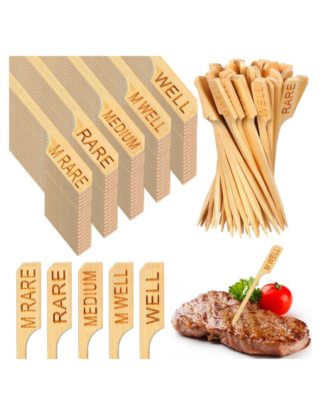 Palillos de Madera de Bambú Soaoo 500 Pcs 8.89 cm Marcadores