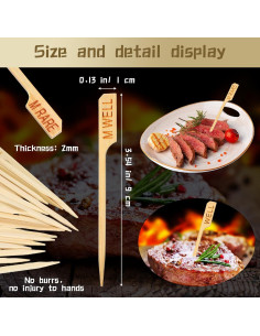 Palillos de Madera de Bambú Soaoo 500 Pcs 8.89 cm Marcadores 2