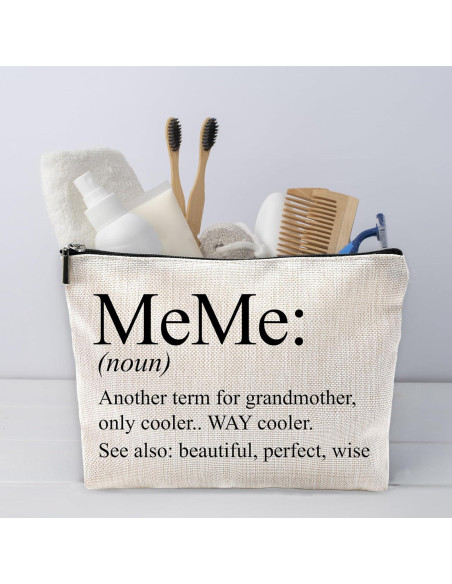 Bolsa de Maquillaje Sufamb para Abuela 25.4x19.05cm Blanco-Meme