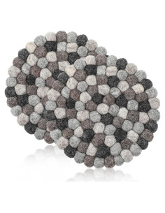 Posavasos de Fieltro Redondos Lallisa 2 Piezas Negro Gris