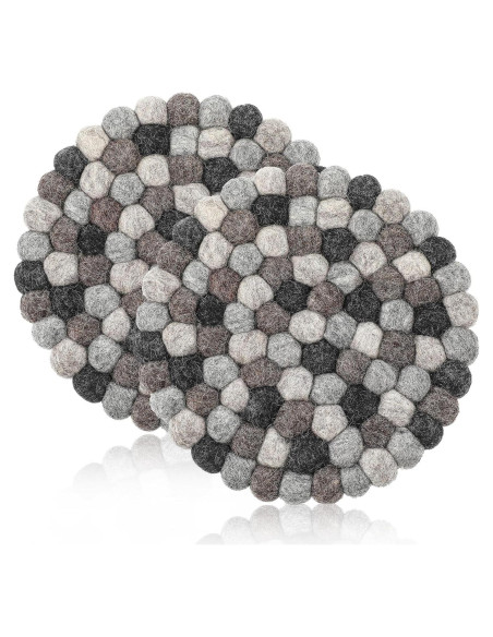 Posavasos de Fieltro Redondos Lallisa 2 Piezas Negro Gris