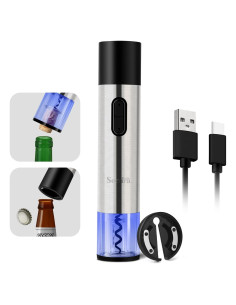 Abridor de Vino y Cerveza Secura Home 2 en 1 Recargable USB
