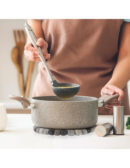 Posavasos de Fieltro Redondos Lallisa 2 Piezas Negro Gris