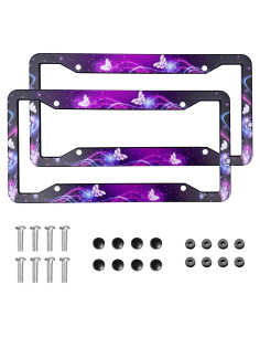 Marco de Placa de Licencia Gayruaicjz Mariposa Universal 31.2x16cm