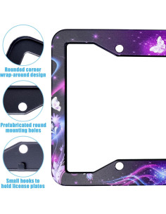 Marco de Placa de Licencia Gayruaicjz Mariposa Universal 31.2x16cm 2