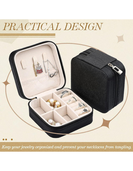 Estuche de Joyería Portátil Yinkin 12 Pcs Negro 10x10x5 cm