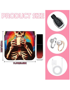 Monedero Mini 2 PCS Cuero Sintético Murciélago Esqueleto 2