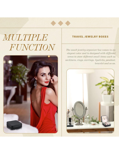 Estuche de Joyería Portátil Yinkin 12 Pcs Negro 10x10x5 cm