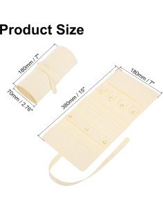 Bolsa de Joyería de Viaje uxcell Beige 38x18 cm Plegable 2