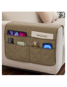 Soporte Organizador para Control Remoto DECKALY Beige 6 Bolsillos