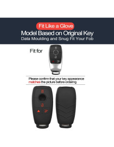 Funda de Llave de Silicona INFIPAR para Mercedes Benz 4 Botones 2