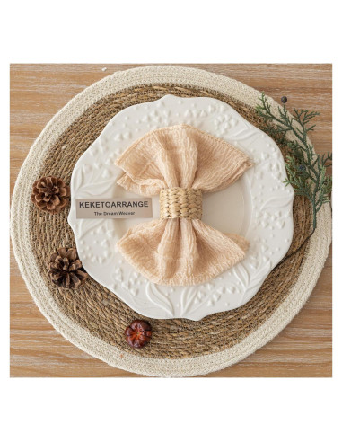 Servilletas de Gasa Keketoarrange 43x43 cm Juego de 6 Beige