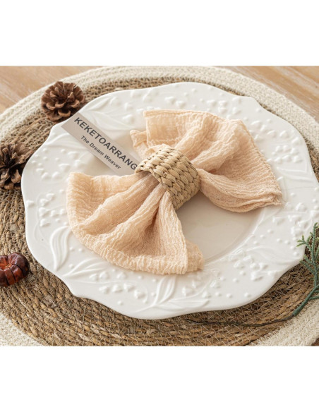 Servilletas de Gasa Keketoarrange 43x43 cm Juego de 6 Beige